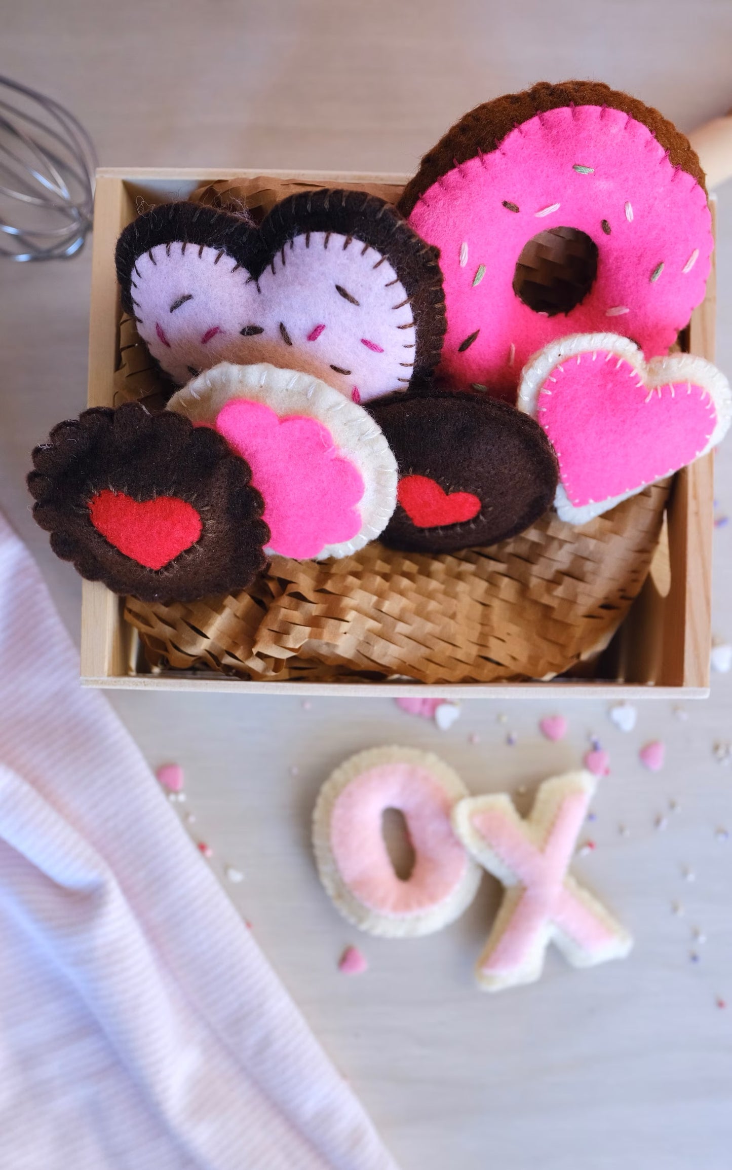 Felt Cookies and Doughnut set for Valentine's Day- Pretend play, Sensory play, Soft Kids Toys, Kids Gift, Small Kids Toys