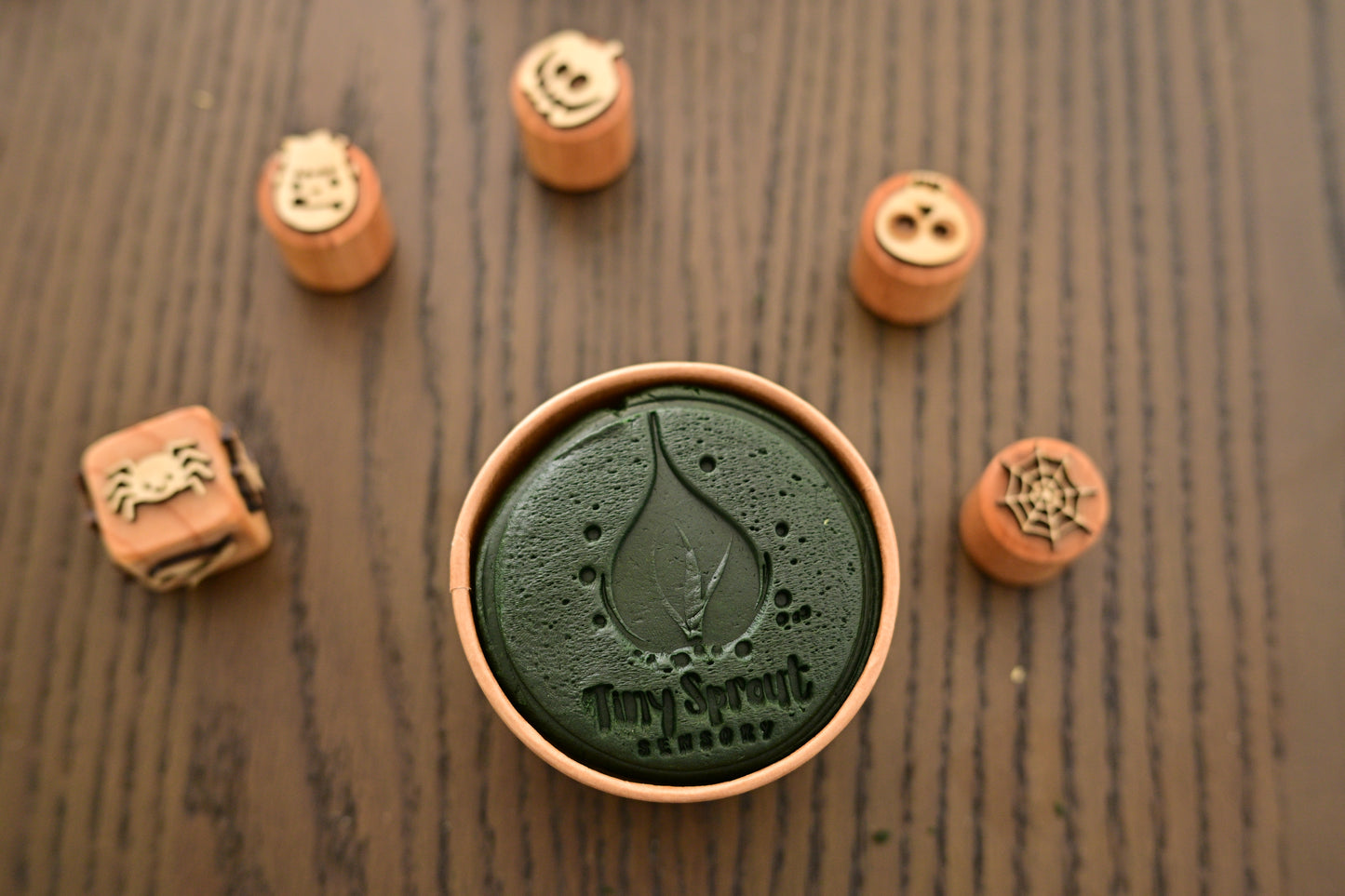 Eco-Friendly Halloween Wooden Stamps - playdough, sensory activities, kids gifts, non-toxic wooden toys